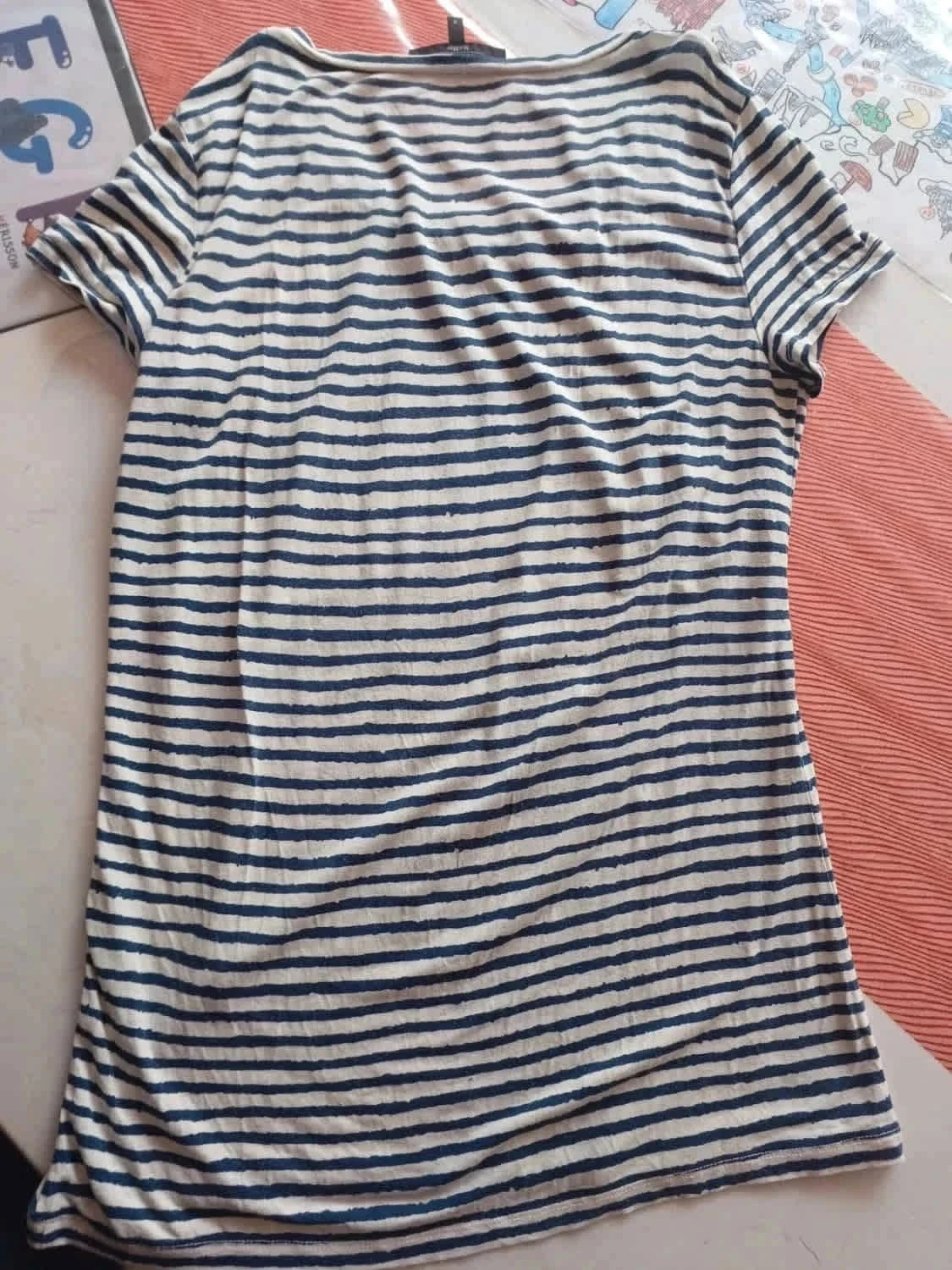 T-shirt met marinière, maat M – photo 8